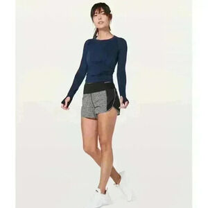 Lululemon Real Quick High Rise Perforated Shorts in Monochromic Black Size 6